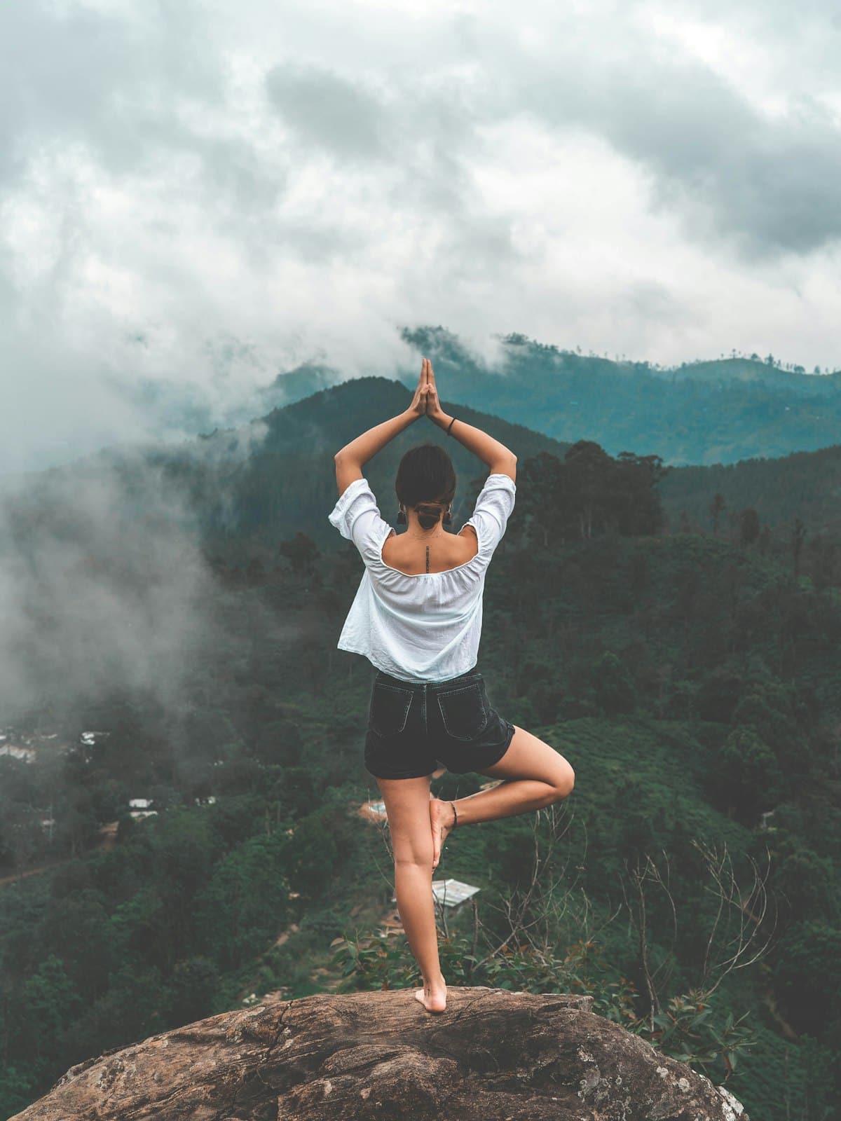 Woman in calm wellness pose